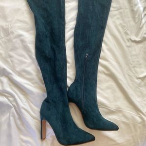 Teal over the knee boots Size 9
